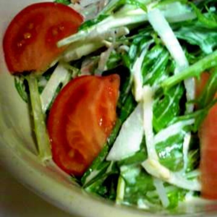 シャキシャキ水菜と大根のシーチキンサラダ